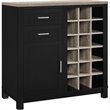 Pemberly Row Modern / Contemporary Wine Cabinet in Black Oak