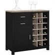 Pemberly Row Modern / Contemporary Wine Cabinet in Black Oak