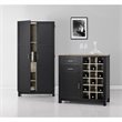 Pemberly Row Modern / Contemporary Wine Cabinet in Black Oak