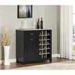 Pemberly Row Modern / Contemporary Wine Cabinet in Black Oak