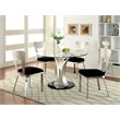 Pemberly Row 5-Piece Oval Stainless Steel Dining Set in Silver