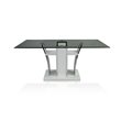Pemberly Row Modern Contemporary Glass Top Dining Table in White