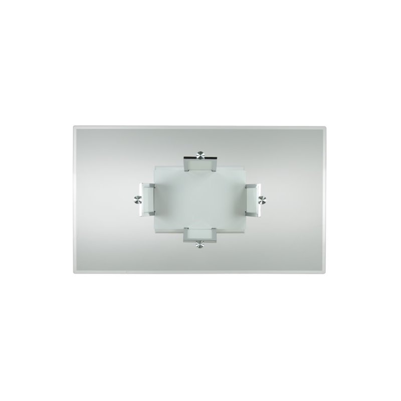 Pemberly Row Modern Contemporary Glass Top Dining Table in White