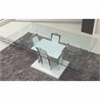 Pemberly Row Modern Contemporary Glass Top Dining Table in White