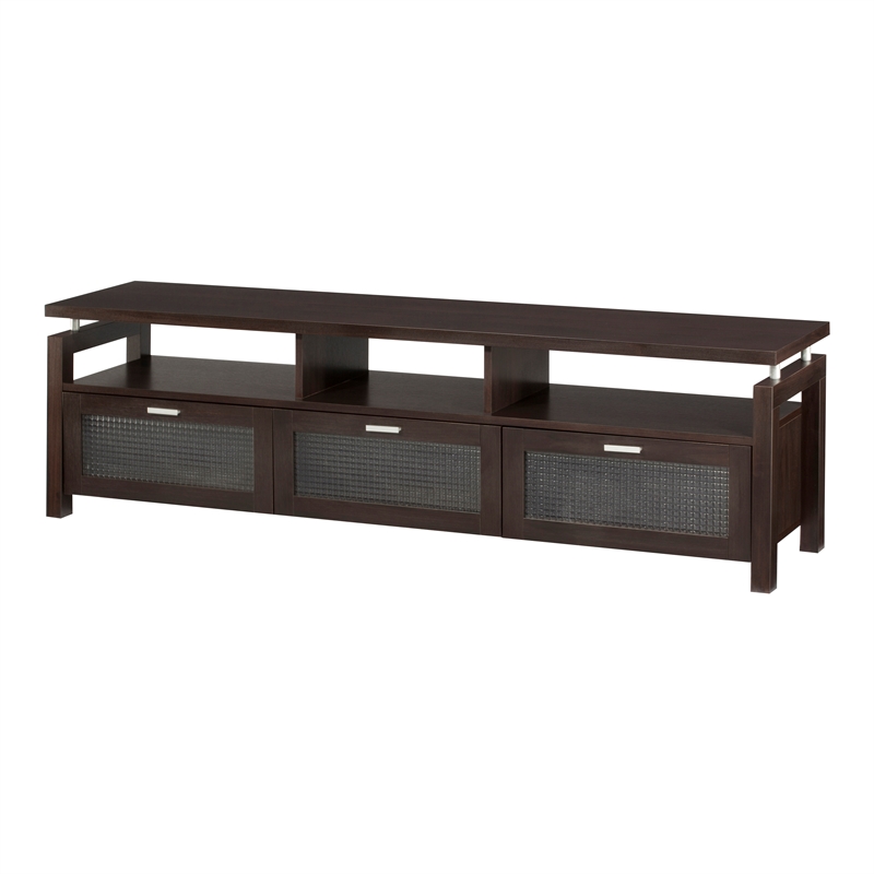 Pemberly Row Contemporary Wood Multi-Storage TV Stand in Espresso