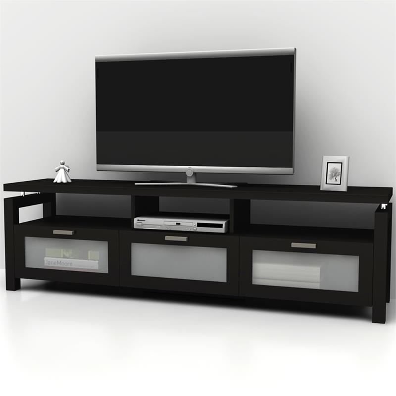 Pemberly Row Contemporary Wood Multi-Storage TV Stand in Espresso