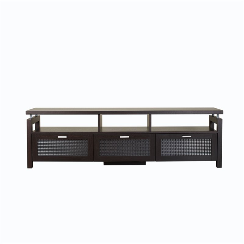 Pemberly Row Contemporary Wood Multi-Storage TV Stand in Espresso
