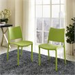 Pemberly Row Polypropylene Plastic Dining Side Chair in Green (Set of 2)