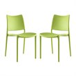 Pemberly Row Polypropylene Plastic Dining Side Chair in Green (Set of 2)