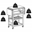 Pemberly Row Modern Transitional Solid Wood Kitchen Cart in Bamboo