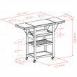Pemberly Row Modern Transitional Solid Wood Kitchen Cart in Bamboo