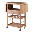 Pemberly Row Modern Transitional Solid Wood Kitchen Cart in Bamboo