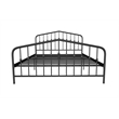 Pemberly Row Contemporary Queen Adjustable Metal Bed in Black