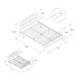 Pemberly Row Contemporary Queen Adjustable Metal Bed in Black