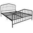 Pemberly Row Contemporary Queen Adjustable Metal Bed in Black