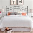 Pemberly Row Contemporary Queen Metal Spindle Headboard in Pewter