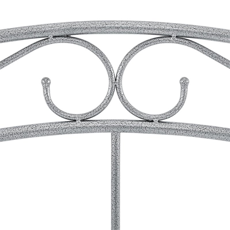 Pemberly Row Contemporary Queen Metal Spindle Headboard in Pewter