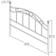 Pemberly Row Contemporary Queen Metal Spindle Headboard in Pewter