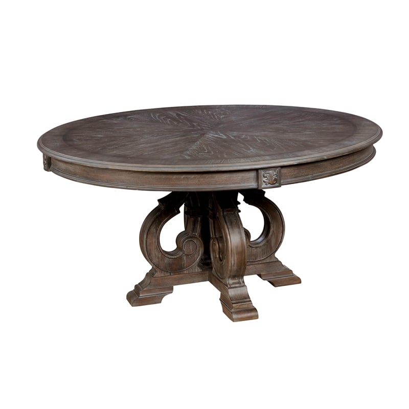 Pemberly Row Modern Wood 7-Piece Round Dining Table Set in Natural