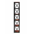 Pemberly Row Five-Tier Corner Bookshelf Bookcase in Cherry and Black Wood