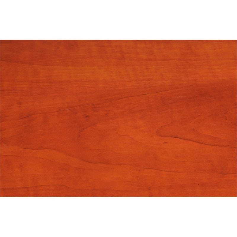 Pemberly Row Five-Tier Corner Bookshelf Bookcase in Cherry and Black Wood