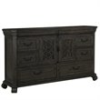 Pemberly Row Contemporary Traditional Peppercorn 8 Drawer Dresser