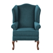 Pemberly Row Contemporary Ocean Blue Microfiber Wingback Chair