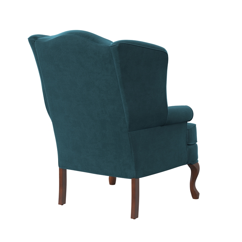 Pemberly Row Contemporary Ocean Blue Microfiber Wingback Chair
