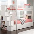 Pemberly Row Wood Staircase Storage Bunk Twin Over Twin in White