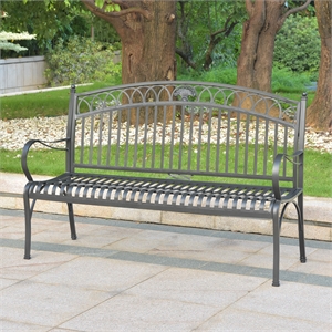 Pemberly Row Modern / Contemporary Segovia Iron 3-Seater GBench