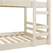 Pemberly Row Modern Low Wood Twin Over Twin Bunk Bed - White