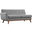 Pemberly Row Right-Facing Upholstered Fabric Sectional Sofa in Beige
