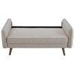 Pemberly Row Modern Fabric Upholstered Loveseat in Walnut/Beige