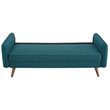 Pemberly Row Modern Fabric Upholstered Sofa in Teal & Walnut
