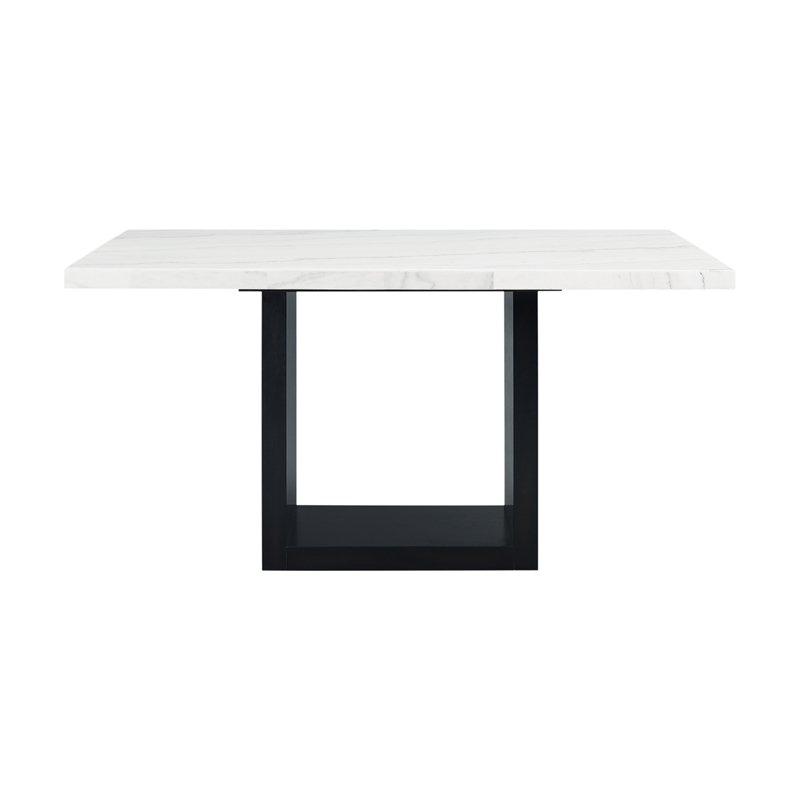 Pemberly Row Modern White Marble Counter Height Dining Table