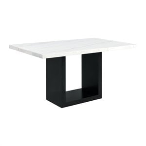Pemberly Row Modern White Marble Counter Height Dining Table