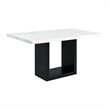 Pemberly Row Modern White Marble Counter Height Dining Table