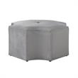 Pemberly Row Modern Linen Fabric Octagon Cocktail Ottoman in Gray