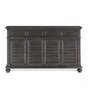 Pemberly Row Contemporary Gray-Brown Server with Wine Storage