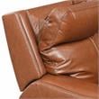 Pemberly Row Caramel Leather Power Loveseat Console Recliner