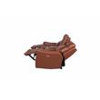 Pemberly Row Caramel Leather Power Loveseat Console Recliner