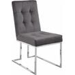 Pemberly Row Contemporary Velvet Dining Chair in Gray (Set of 2)