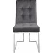 Pemberly Row Contemporary Velvet Dining Chair in Gray (Set of 2)