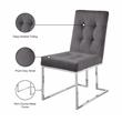 Pemberly Row Contemporary Velvet Dining Chair in Gray (Set of 2)