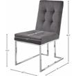 Pemberly Row Contemporary Velvet Dining Chair in Gray (Set of 2)