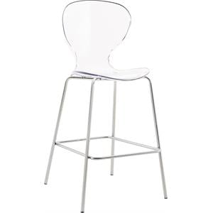 Pemberly Row Modern 27.5&quotH Counter Stool in Chrome (Set of 2)