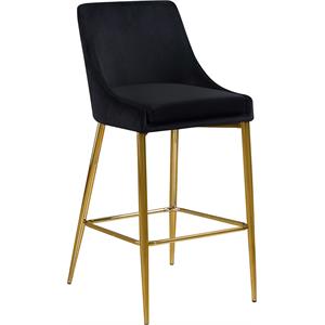 Pemberly Row 27.5&quotH Velvet Counter Stool in Black (Set of 2)