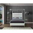 Pemberly Row Modern Solid Wood and Vegan Leather King Bed in White