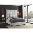Pemberly Row Modern Solid Wood and Vegan Leather King Bed in White