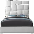 Pemberly Row Modern Solid Wood and Vegan Leather King Bed in White